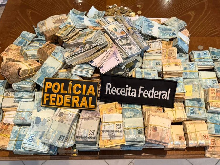 Dinheiro em espécie apreendido no âmbito da Operação Mare Liberum. 28/04/2026