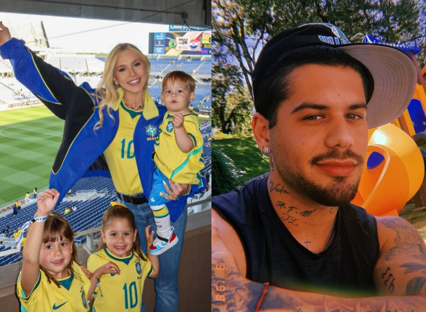 Virginia com filhos e Zé Felipe