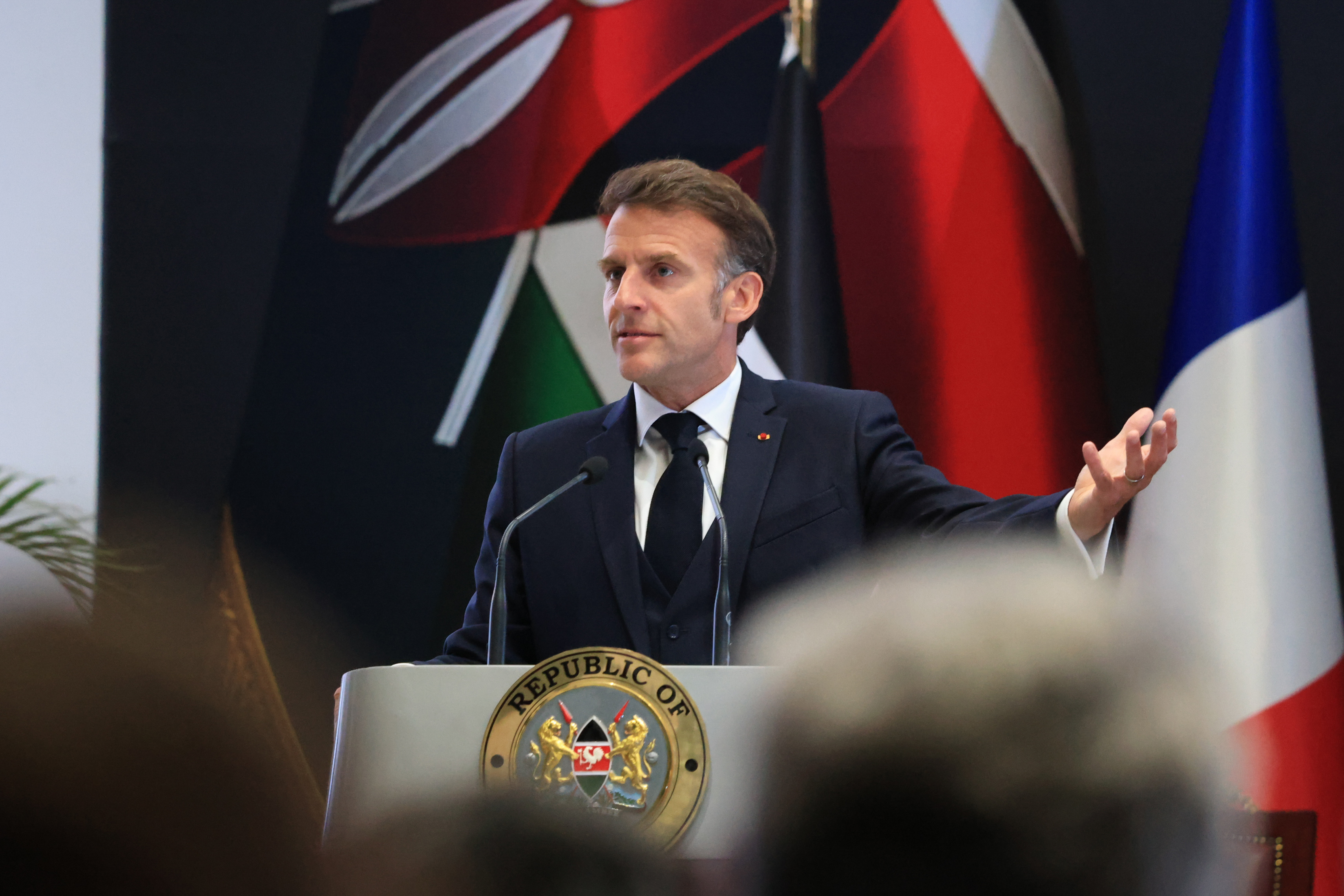 French President Emmanuel Macron in Kenya
