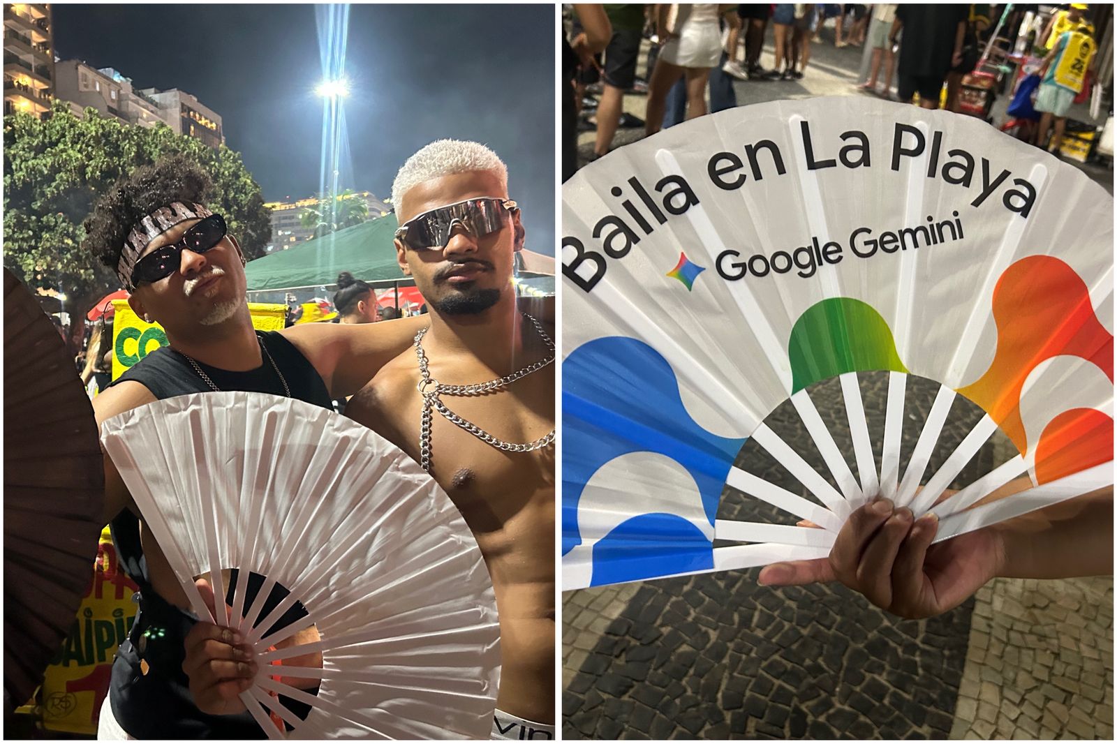 Deivison, 29, e Yuri, 21 com leques no show da Shakira em Copacabana