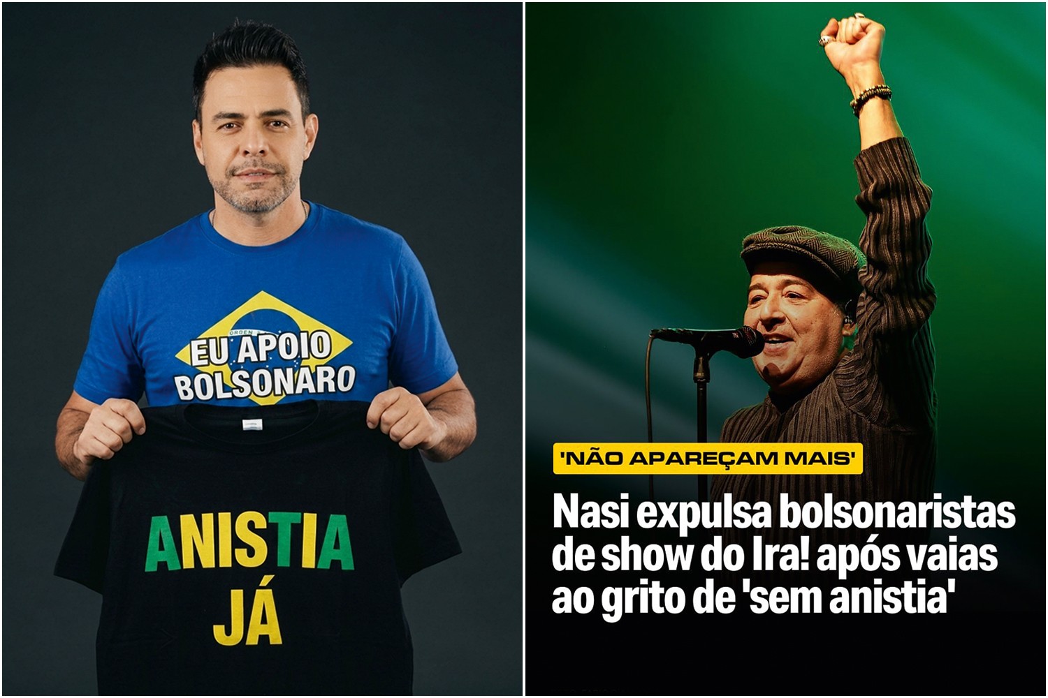 GUERRA CULTURAL - Zezé Di Camargo e Nasi: divergências, brigas, discussões em público e cancelamento de apresentações e shows motivados por opiniões divergentes e intolerância