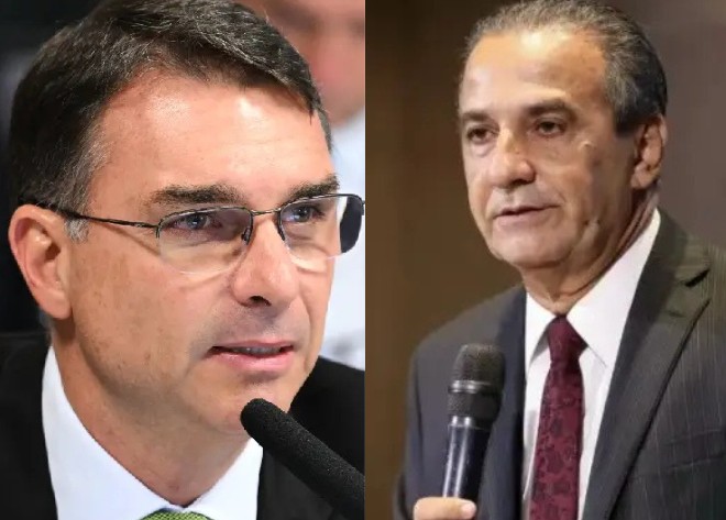 O senador Flavio Bolsonaro (PL-RJ) e o pastor Silas Malafaia