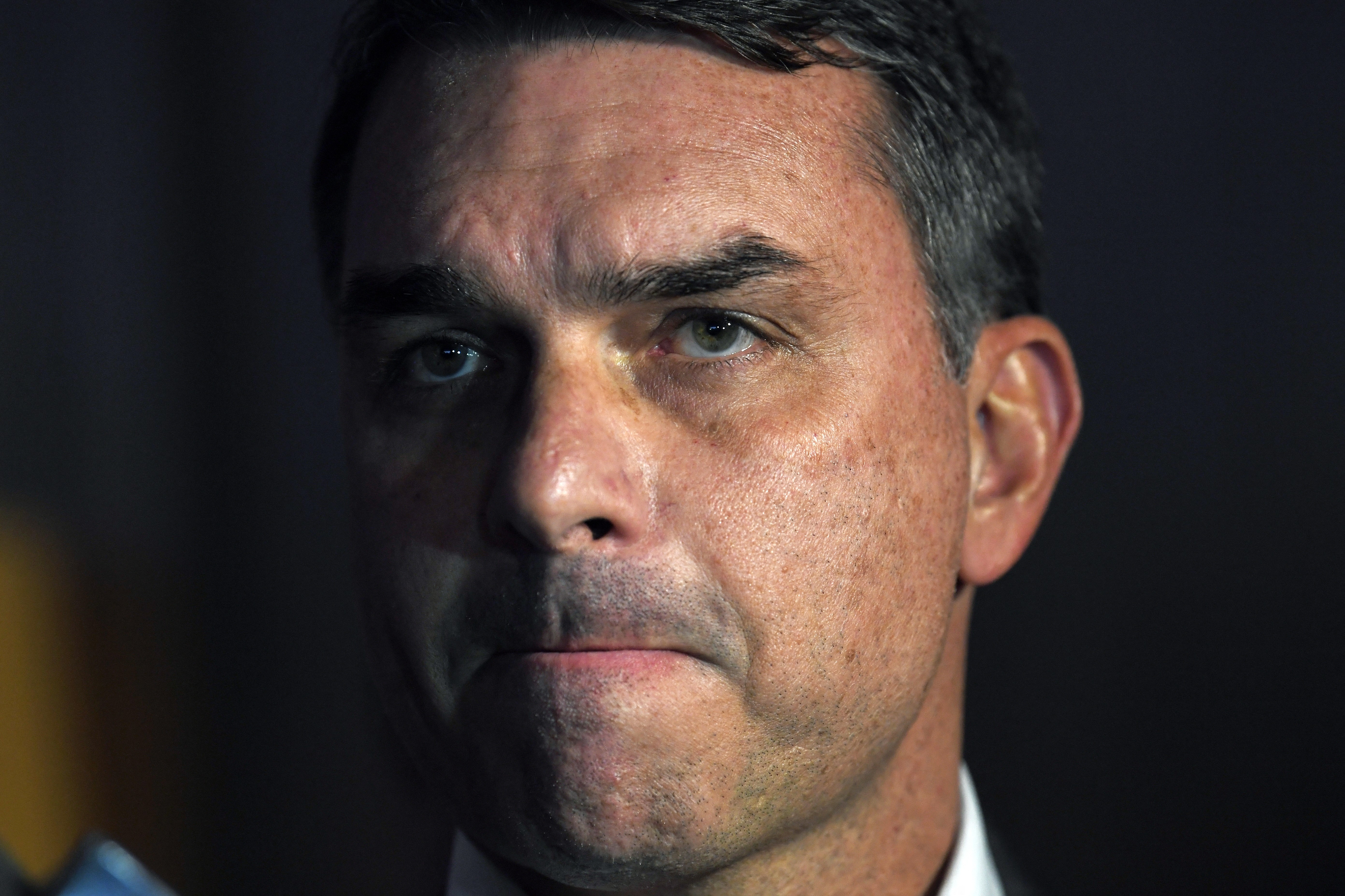 O senador Flávio Bolsonaro (PL-RJ) durante evento em Santa Catarina