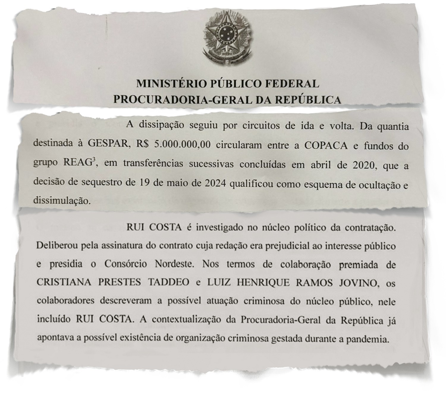 NÚCLEO POLÍTICO - Parecer: Procuradoria-Geral da República manteve apuração sobre a participação do ex-governador da Bahia na fraude