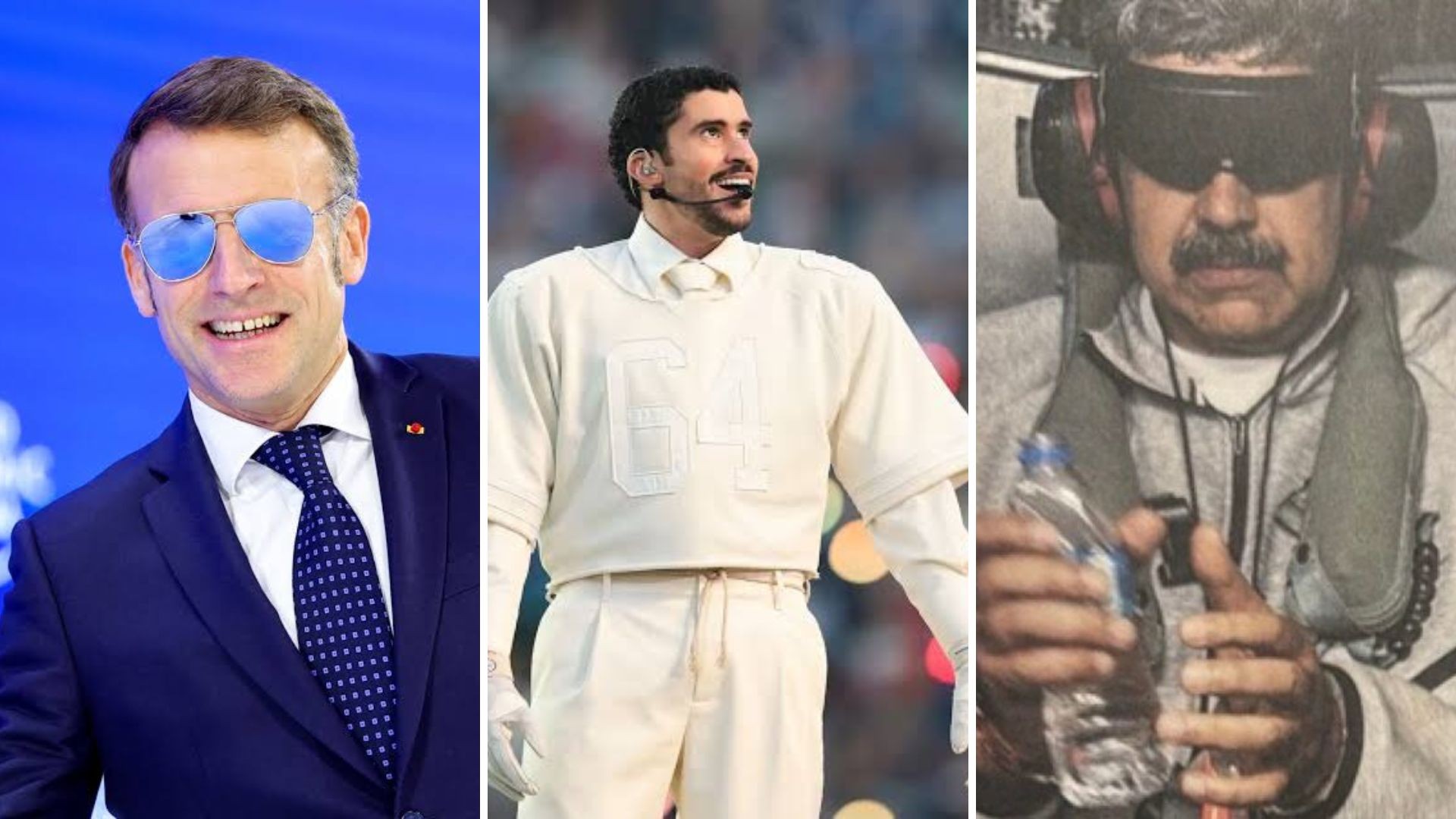 Macron, Bad Bunny e Nicolás Maduro