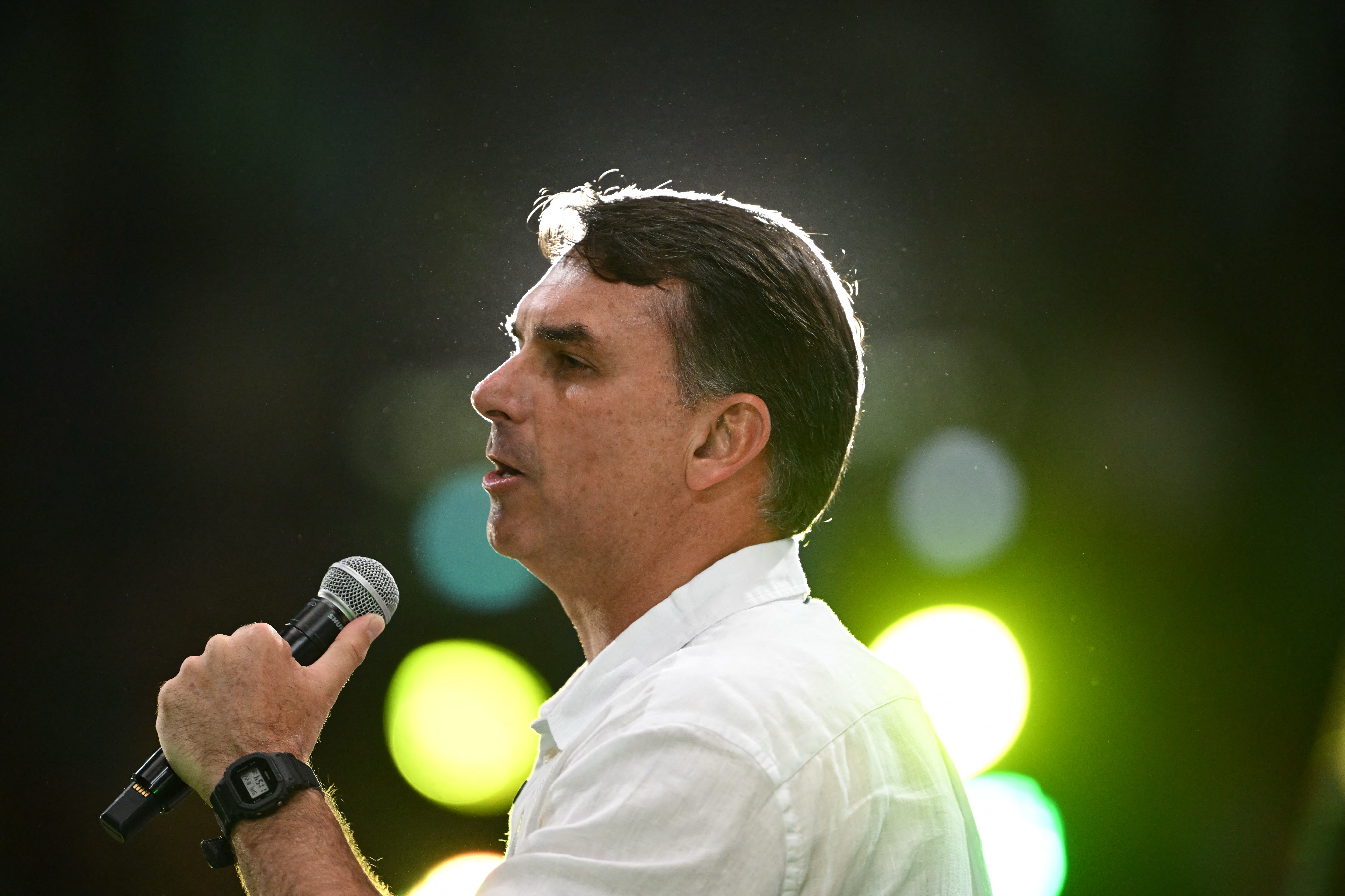 O candidato do PL à Presidência, Flávio Bolsonaro