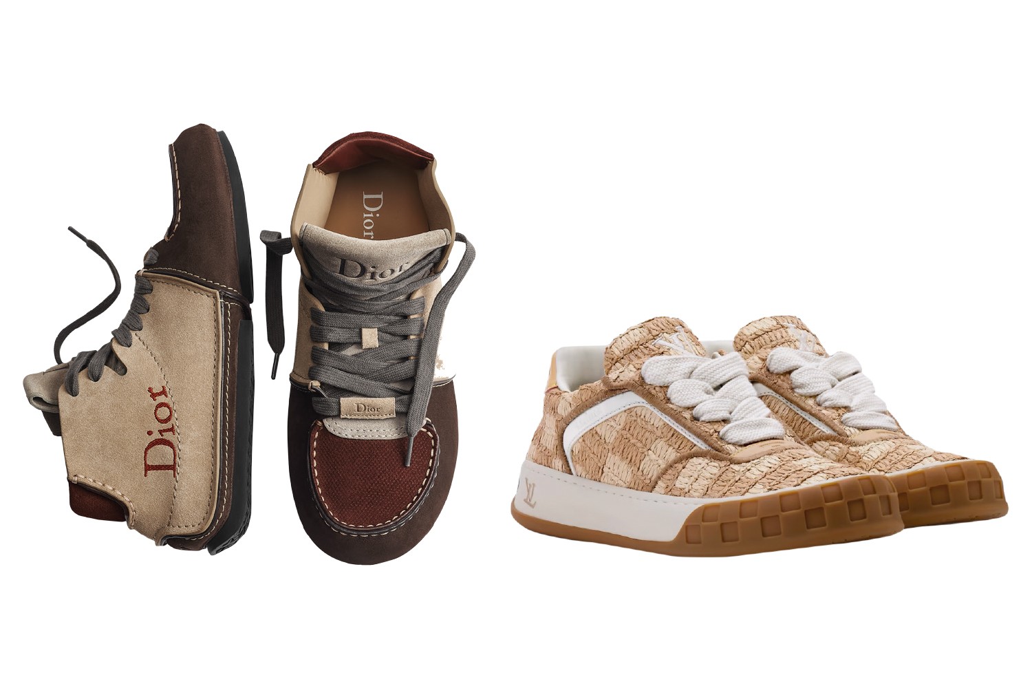 CONFORTO REFINADO - Modelos da Dior (à esq.) e Louis Vuitton (abaixo): versões de luxo que custam entre 10 000 e 13 000 reais
