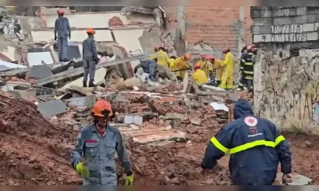 Prédio residencial desaba em São Bernardo do Campo e deixa cinco feridos