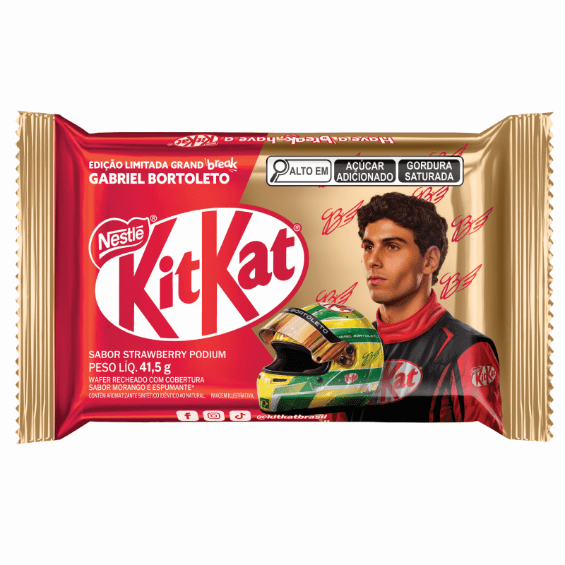 KitKat lança edição limitada com Gabriel Bortoleto e destina parte das vendas a bolsas para formação de jovens