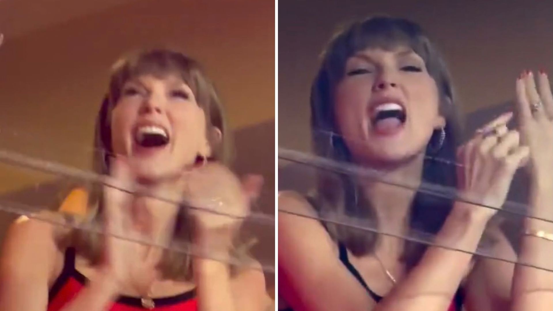 Taylor Swift ostenta ao comemorar touchdown do marido, Travis Kelce