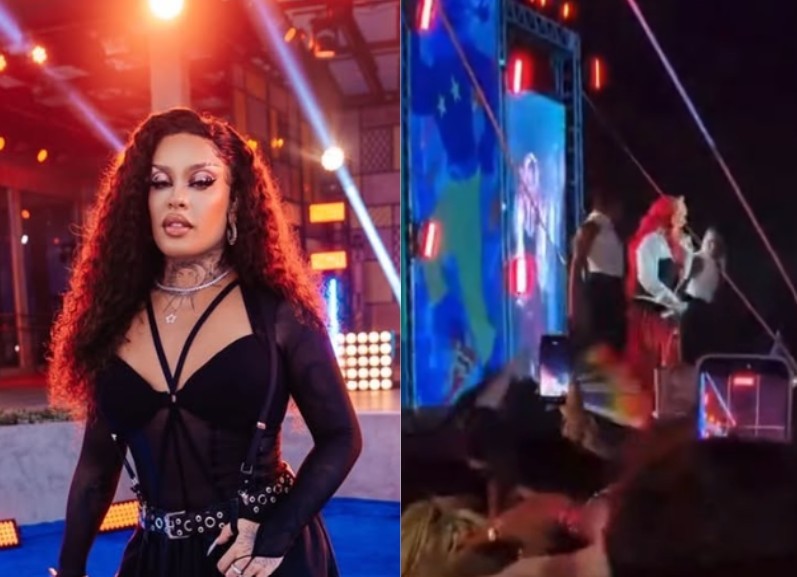 Bailarinos caem em buraco após palco ceder em show de Gloria Groove; assista