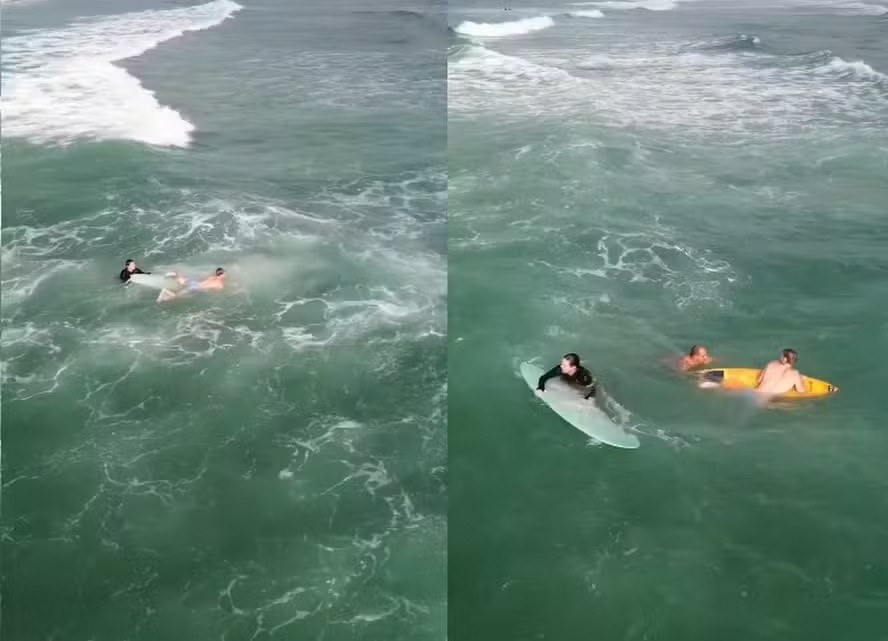 Surfistas salvam turista de afogamento na Barra da Tijuca