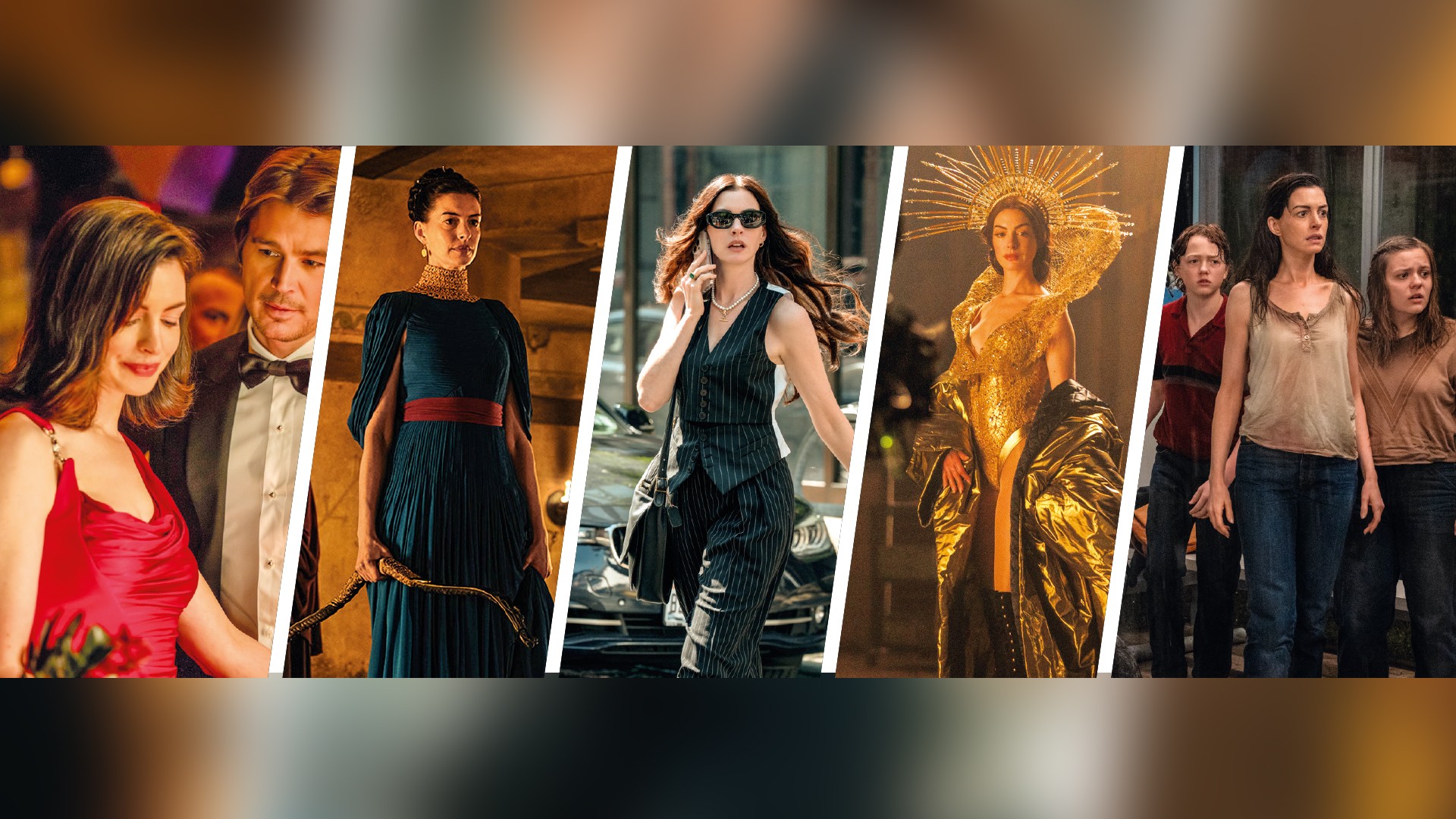 WORKAHOLIC - Da esq. para a dir., a atriz em Verity, A Odisseia, O Diabo Veste Prada 2, Mother Mary e O Fim da Rua: safra intensa marcou o ano e já passa dos 2,5 bilhões de dólares em bilheteria — contando apenas quatro das cinco estreias